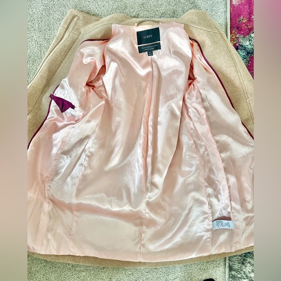 J. Crew Nello Gori Thick Wool Italian Stadium Cloth Tan Longline Cocoon Coat 4P - Picture 8 of 10